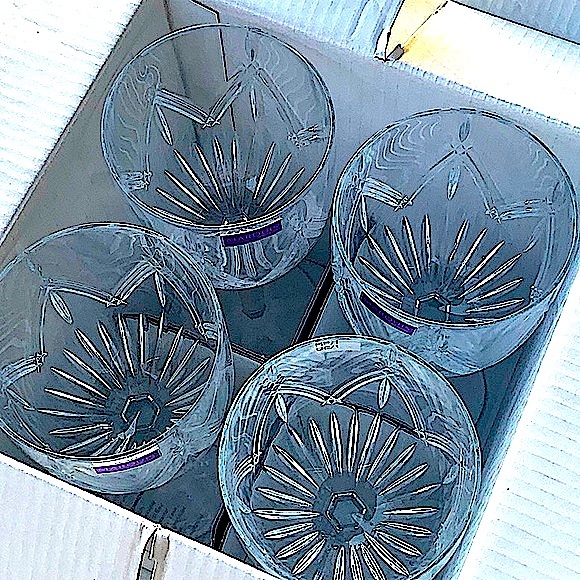 WATERFORD LACEY WINE CRYSTAL GOBLETS SET OF 4 - Picture 7 of 8